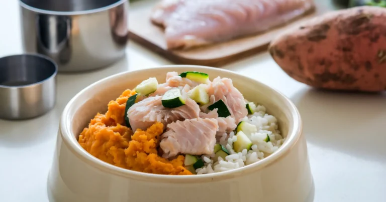 white fish with sweet potato dog food